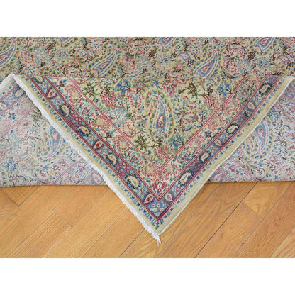 Antique Wool Hand Knotted Rug Ivory Ivory 10.0X13.0 -O066998