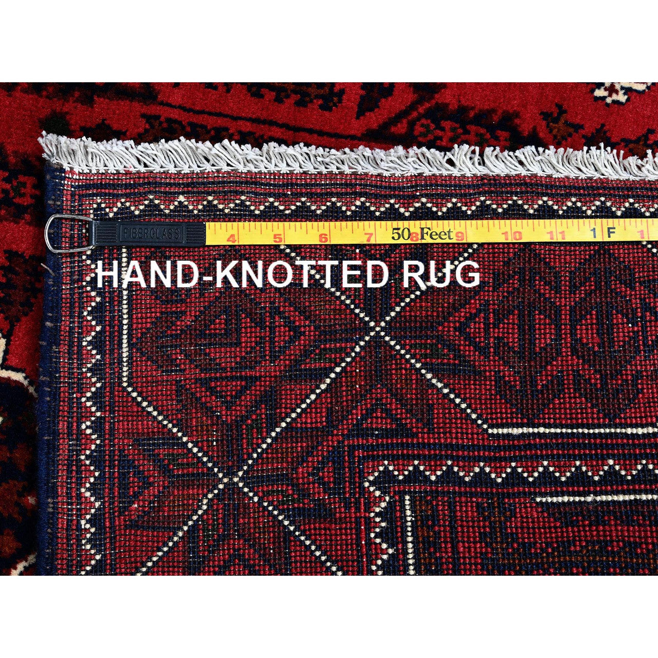 Red 3'11" x 6'4" Tribal & Geometric Hand knotted Wool Rug - Sku: O0669