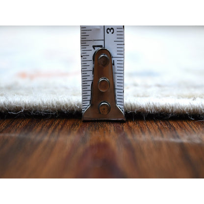 Oushak And Peshawar Wool Hand Knotted Rug Ivory Ivory 2.9X15.6 -O067025