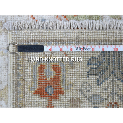 Oushak And Peshawar Wool Hand Knotted Rug Ivory Ivory 2.9X15.6 -O067025