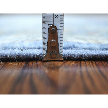 Oushak And Peshawar Wool Hand Knotted Rug Blue Denim 2.6X19.0 -O067032