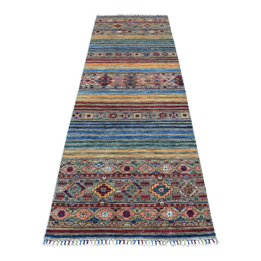 Kazak Wool Hand Knotted Rug Grey No Border 3.0X9.3 -O067044