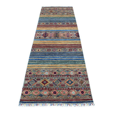 Kazak Wool Hand Knotted Rug Grey No Border 3.0X9.3 -O067044
