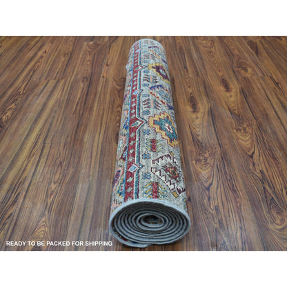 Kazak Wool Hand Knotted Rug Grey No Border 3.0X9.3 -O067044