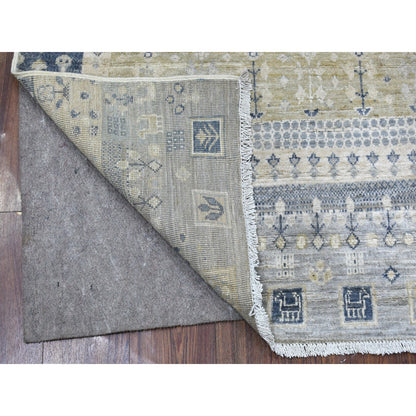 Tribal & Geometric Wool Hand Knotted Rug Ivory No Border 3.9X6.0 -O067050