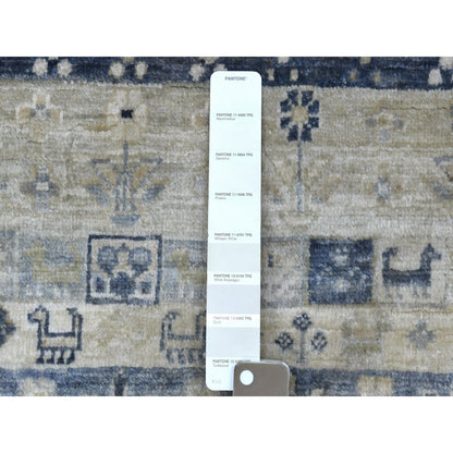 Tribal & Geometric Wool Hand Knotted Rug Ivory No Border 3.9X6.0 -O067050