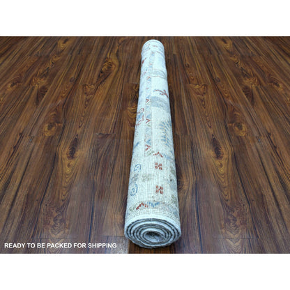 Oushak And Peshawar Wool Hand Knotted Rug Ivory Ivory 4.2X6.0 -O067076