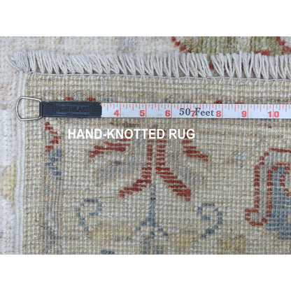 Oushak And Peshawar Wool Hand Knotted Rug Ivory Ivory 4.2X6.0 -O067076