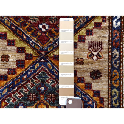Kazak Wool Hand Knotted Rug Beige Ivory 2.8X10.0 -O067085