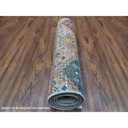 Kazak Wool Hand Knotted Rug Brown No Border 2.9X8.0 -O067095