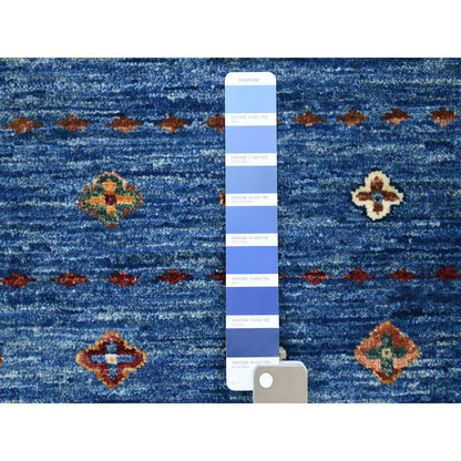 Kazak Wool Hand Knotted Rug Blue No Border 2.9X9.2 -O067116