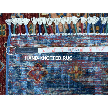 Kazak Wool Hand Knotted Rug Blue No Border 2.9X9.2 -O067116