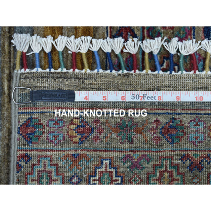 Kazak Wool Hand Knotted Rug Grey No Border 2.7X8.0 -O067122