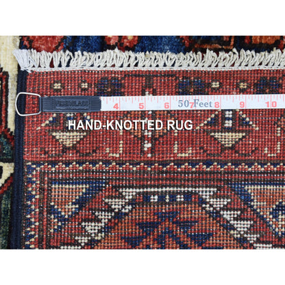 Tribal & Geometric Wool Hand Knotted Rug Red Orange 4.0X5.8 -O067138