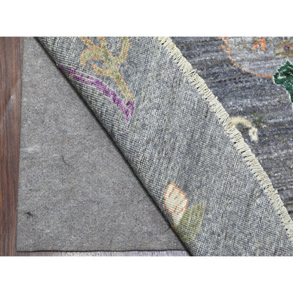 Transitional Wool Hand Knotted Rug Grey No Border 12.0X12.0 -O067159