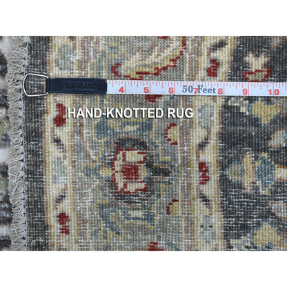Oushak And Peshawar Wool Hand Knotted Rug Grey Gray 4.0X4.0 -O067172