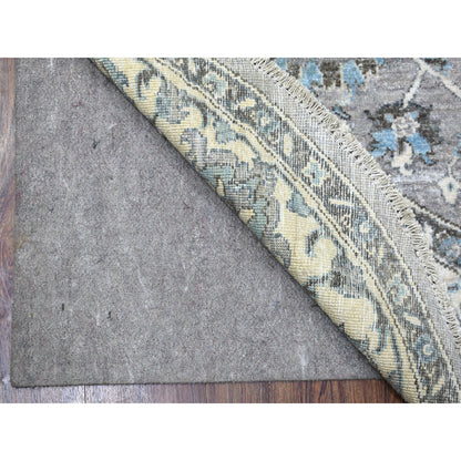 Oushak And Peshawar Wool Hand Knotted Rug Grey Ivory 6.0X6.1 -O067188