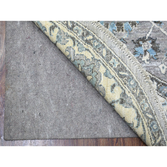Oushak And Peshawar Wool Hand Knotted Rug Grey Ivory 6.0X6.1 -O067188