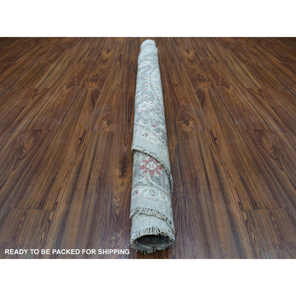 Oushak And Peshawar Wool Hand Knotted Rug Grey Dark Gray 5.8X5.9 -O067189