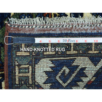Tribal & Geometric Wool Hand Knotted Rug Blue Blue 5.0X6.10 -O067214