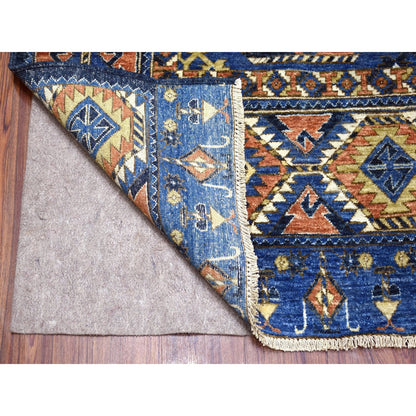 Tribal & Geometric Wool Hand Knotted Rug Blue Blue 9.5X12.0 -O067263