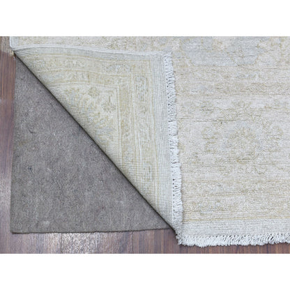 Oushak And Peshawar Wool Hand Knotted Rug Grey Ivory 6.0X8.10 -O067375