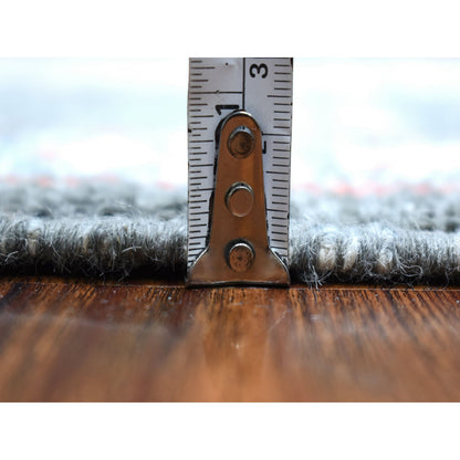 Tribal & Geometric Wool Hand Knotted Rug Grey No Border 2.10X9.10 -O067427