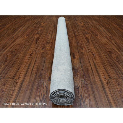 Oushak And Peshawar Wool Hand Knotted Rug Blue Silver Blue 6.1X9.0 -O067500