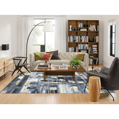 Tribal & Geometric Wool Hand Knotted Rug Grey No Border 5.10X9.0 -O067518