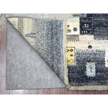 Tribal & Geometric Wool Hand Knotted Rug Grey No Border 5.10X9.0 -O067518