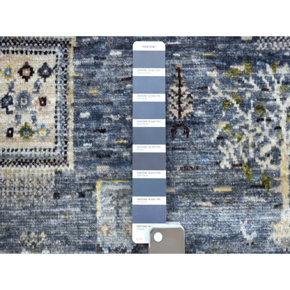 Tribal & Geometric Wool Hand Knotted Rug Grey No Border 5.10X9.0 -O067518
