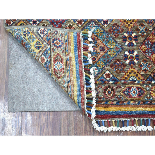 Kazak Wool Hand Knotted Rug Brown No Border 3.5X4.10 -O067540