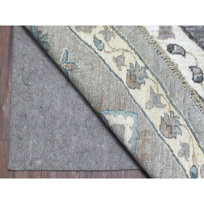 Oushak And Peshawar Wool Hand Knotted Rug Grey Gray 12.0X12.0 -O067566