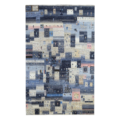 Tribal & Geometric Wool Hand Knotted Rug Grey No Border 5.10X9.2 -O067568