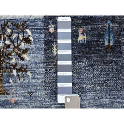 Tribal & Geometric Wool Hand Knotted Rug Grey No Border 5.10X9.2 -O067568