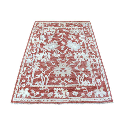 Oushak And Peshawar Wool Hand Knotted Rug Red Red 4.1X6.0 -O067581