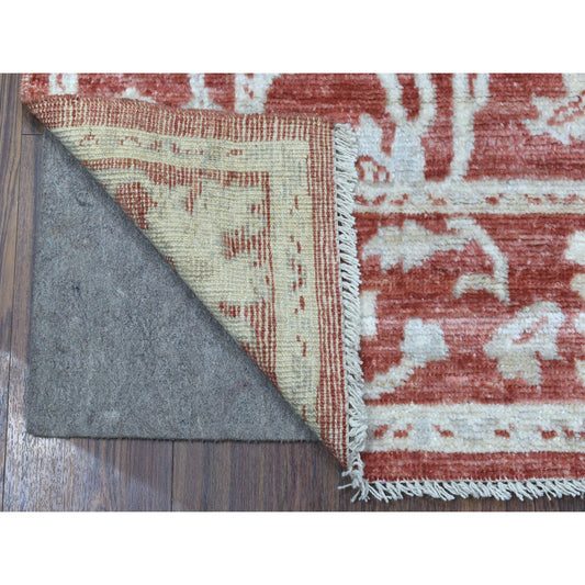 Oushak And Peshawar Wool Hand Knotted Rug Red Red 4.1X6.0 -O067581