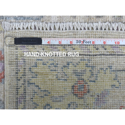 Oushak And Peshawar Wool Hand Knotted Rug Grey Light Gray 2.10X16.0 -O067597