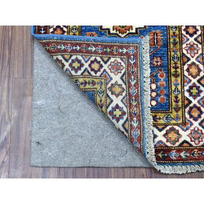 Kazak Wool Hand Knotted Rug Blue Ivory 2.0X2.10 -O067623