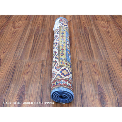 Kazak Wool Hand Knotted Rug Blue Ivory 2.0X2.10 -O067623