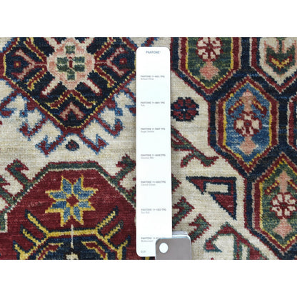 Kazak Wool Hand Knotted Rug Ivory Blue 5.0X6.5 -O067628