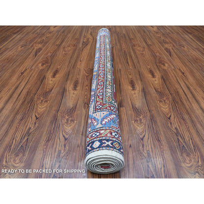 Kazak Wool Hand Knotted Rug Ivory Blue 5.0X6.5 -O067628