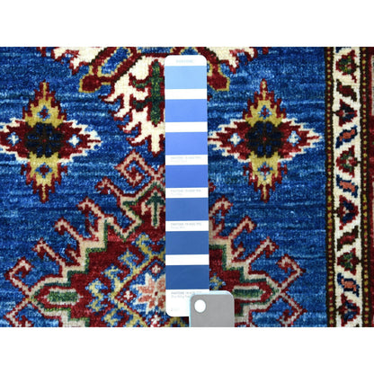 Kazak Wool Hand Knotted Rug Blue Red 2.6X8.8 -O067654