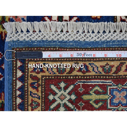Kazak Wool Hand Knotted Rug Blue Red 2.6X8.8 -O067654