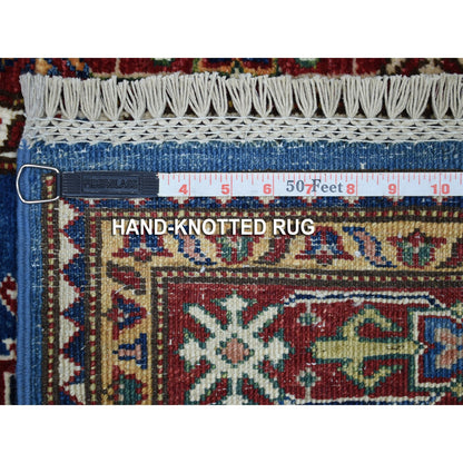 Kazak Wool Hand Knotted Rug Blue Red 2.7X8.7 -O067660