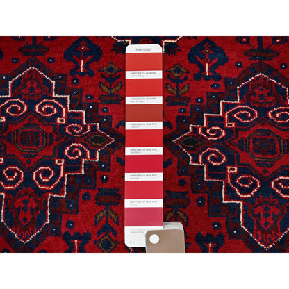 Tribal & Geometric Wool Hand Knotted Rug Red 3.10x5.7 -O0676