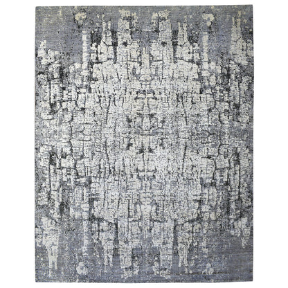 Modern and Contemporary Wool Hand Knotted Rug Ivory No Border 12.0X15.0 -O067782