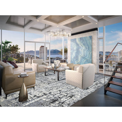 Modern and Contemporary Wool Hand Knotted Rug Ivory No Border 12.0X15.0 -O067782