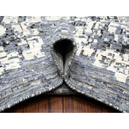 Modern and Contemporary Wool Hand Knotted Rug Ivory No Border 12.0X15.0 -O067782