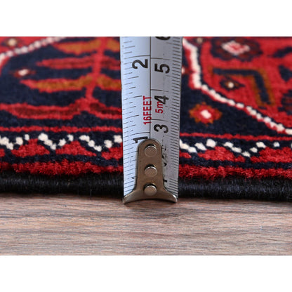 Tribal & Geometric Wool Hand Knotted Rug Red 2.2x5.4 -O0677